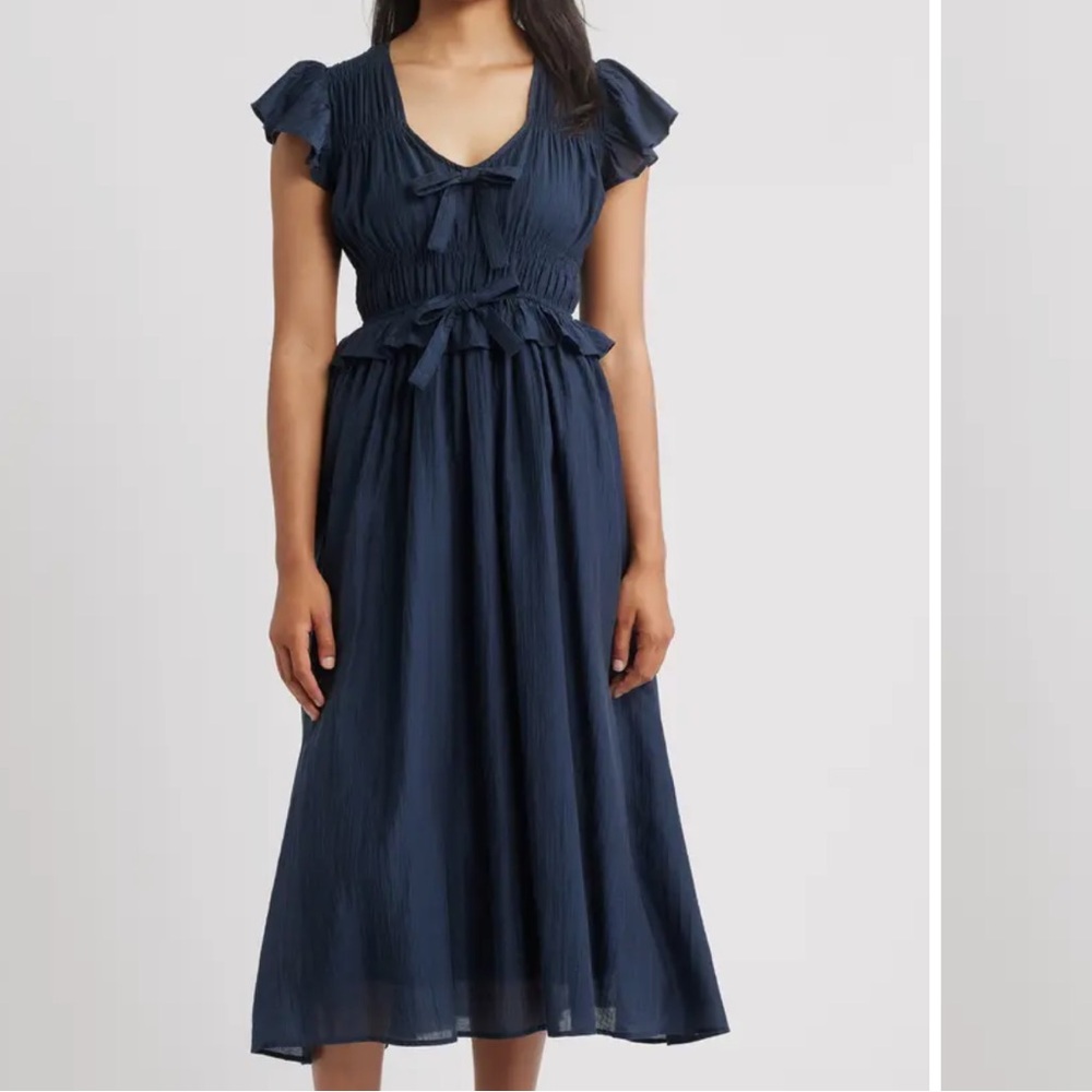 Brand New Moon River Deep Blue Midi Dress - Picture 2 of 5